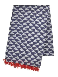 Sjaal donkerblauw/wit - (L)180 x (B)100 cm