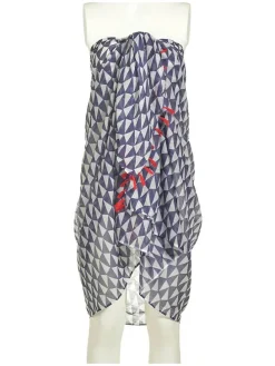Sjaal donkerblauw/wit - (L)180 x (B)100 cm