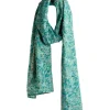 Sjaal petrol/beige - (L)180 x (B)60 cm