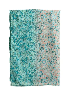 Sjaal petrol/beige - (L)180 x (B)60 cm