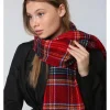 Sjaal rood/donkerblauw - (L)180 x (B)70 cm