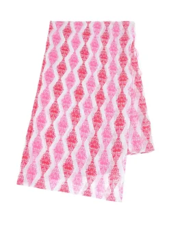 Sjaal rood/roze/wit - (L)180 x (B)110 cm