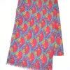 Sjaal roze/blauw/oranje - (L)180 x (B)100 cm