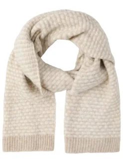 Sjaal "Sapina" met wollen andeel taupe - (L)190 x (B)37 cm