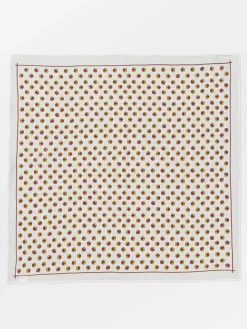Sjaal "Sysette" geel/rood/wit - (L)55 x (B)55 cm
