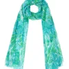 Sjaal turquoise/groen - (L)180 x (B)100 cm