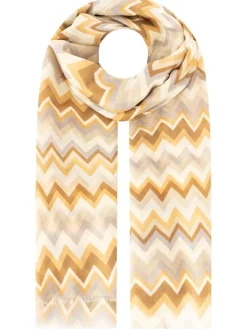 Sjaal "Zick Zack" beige - (L)180 x (B)85 cm
