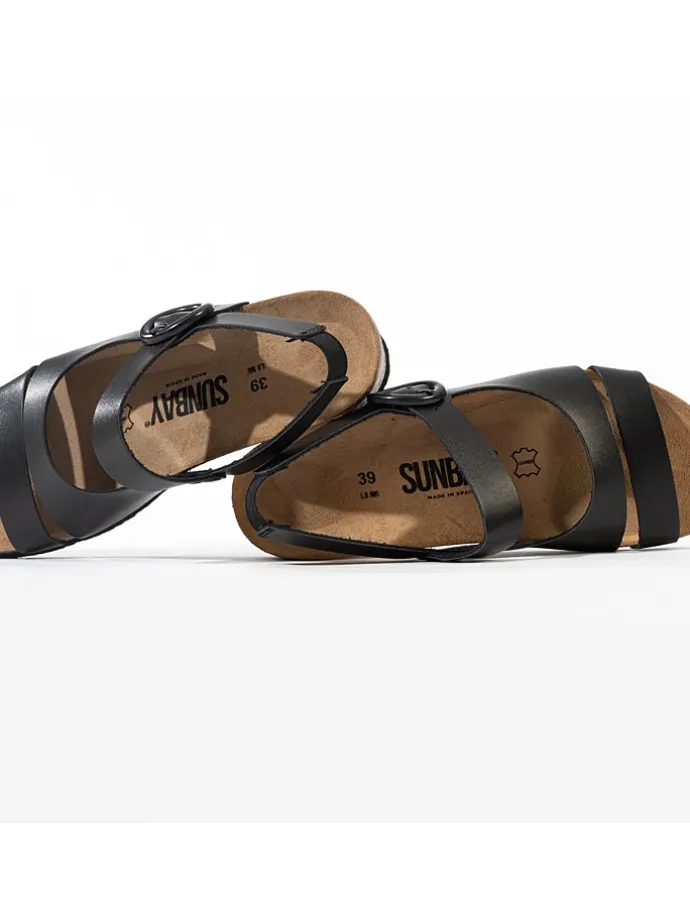 Sleehaksandalen "Angela" zwart
