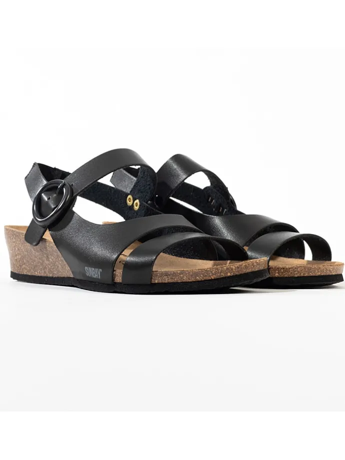 Sleehaksandalen "Angela" zwart