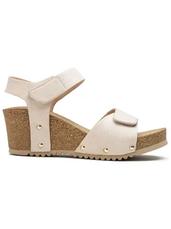Sleehaksandalen beige