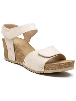 Sleehaksandalen beige