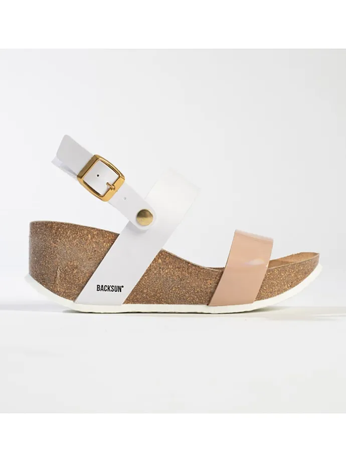 Sleehaksandalen "Cali" wit/lichtroze