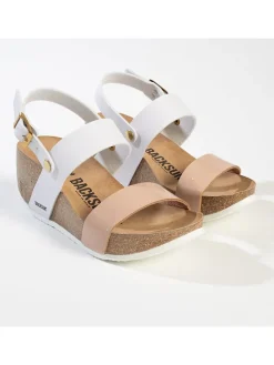 Sleehaksandalen "Cali" wit/lichtroze