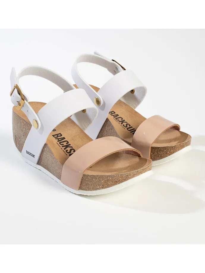 Sleehaksandalen "Cali" wit/lichtroze