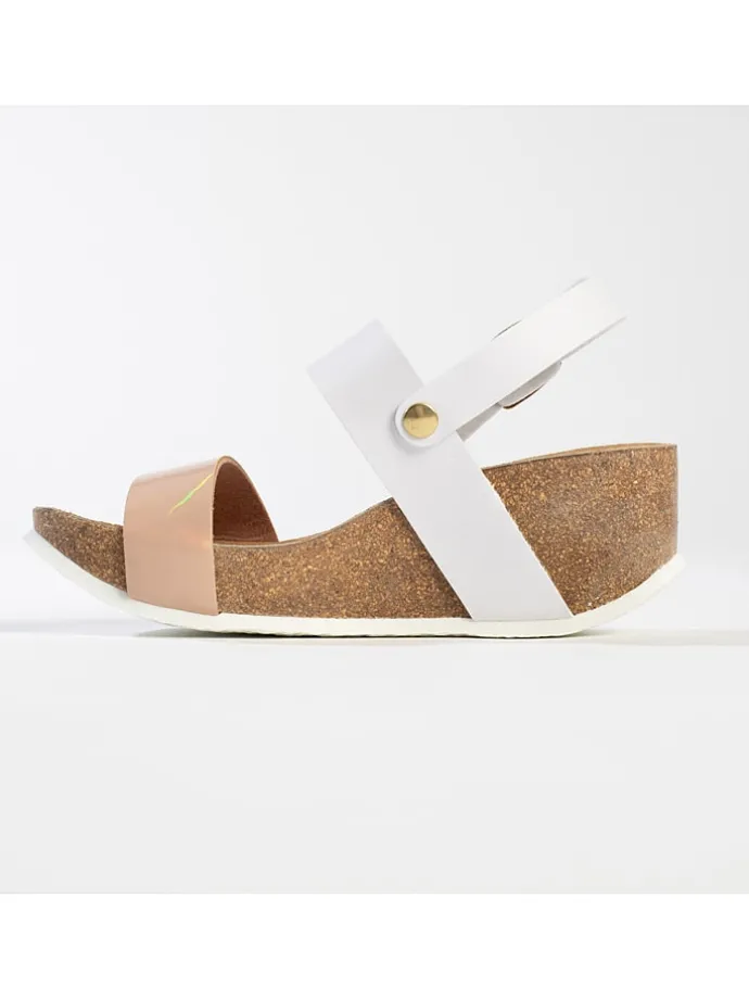 Sleehaksandalen "Cali" wit/lichtroze