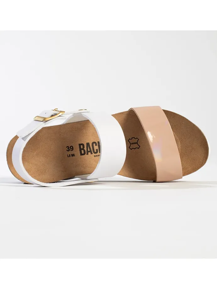 Sleehaksandalen "Cali" wit/lichtroze
