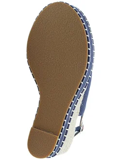 Sleehaksandalen donkerblauw/beige