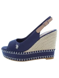 Sleehaksandalen donkerblauw/beige