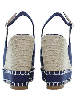 Sleehaksandalen donkerblauw/beige
