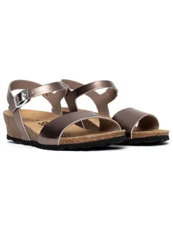 Sleehaksandalen "Esperance" bruin/goudkleurig