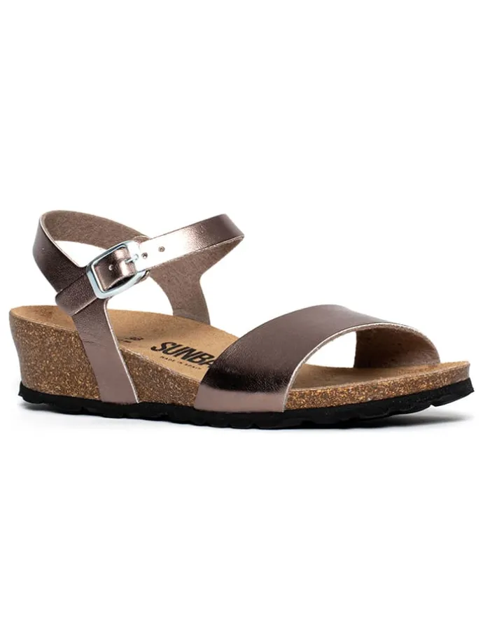 Sleehaksandalen "Esperance" bruin/goudkleurig