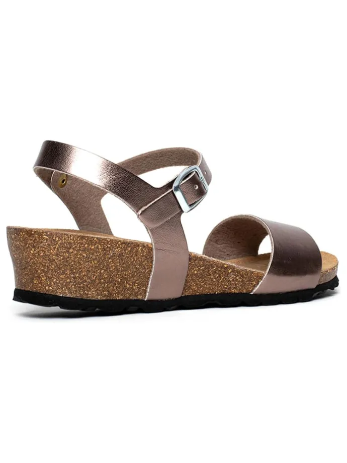 Sleehaksandalen "Esperance" bruin/goudkleurig