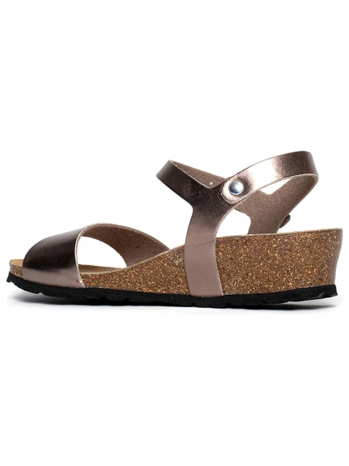 Sleehaksandalen "Esperance" bruin/goudkleurig