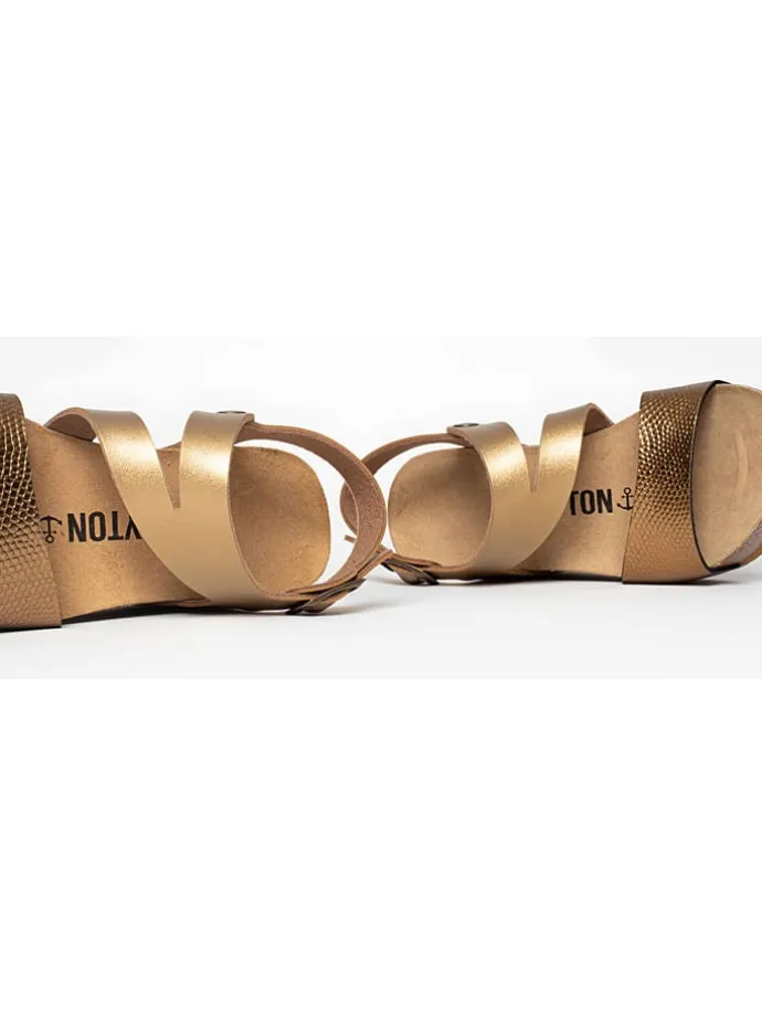 Sleehaksandalen "Ibiza" bronskleurig
