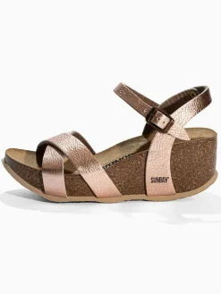 Sleehaksandalen "Pivoine" roségoudkleurig