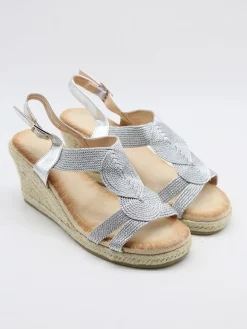 Sleehaksandalen zilverkleurig