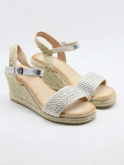 Sleehaksandalen zilverkleurig