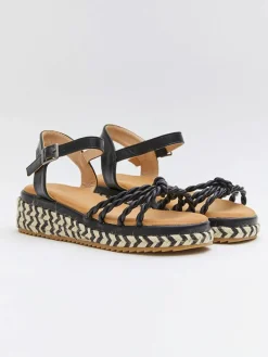 Sleehaksandalen zwart