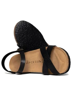 Sleehaksandalen zwart