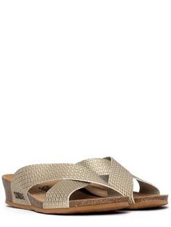 Sleehakslippers "Brisbane" goudkleurig