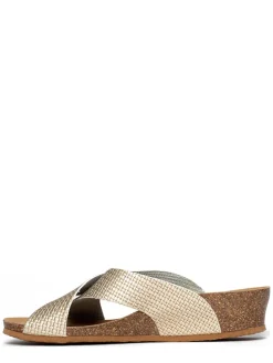 Sleehakslippers "Brisbane" goudkleurig