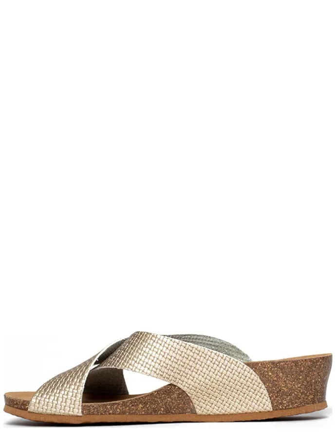 Sleehakslippers "Brisbane" goudkleurig