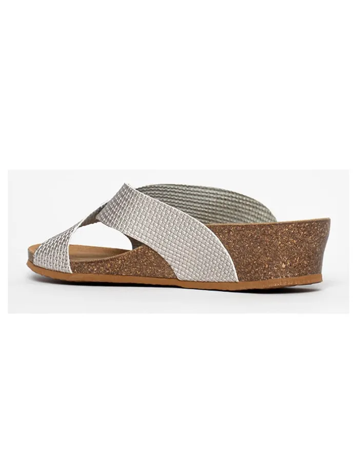 Sleehakslippers "Rita" zilverkleurig