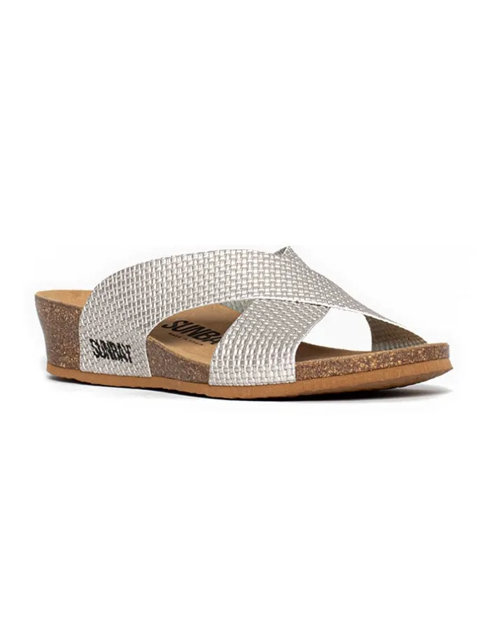 Sleehakslippers "Rita" zilverkleurig