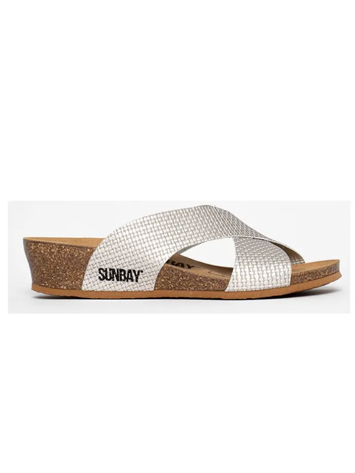Sleehakslippers "Rita" zilverkleurig