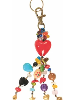 Sleutelhanger "Heart" rood/meerkleurig - (L)18 cm