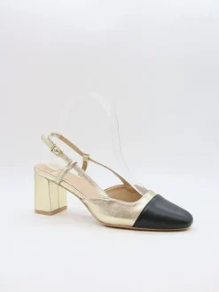 Slingpumps goudkleurig/zwart