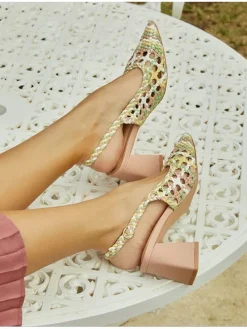 Slingpumps meerkleurig
