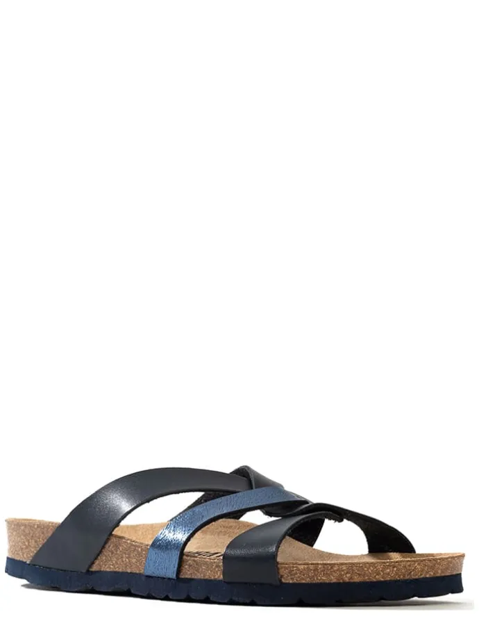 Slippers "Albury" zwart/blauw