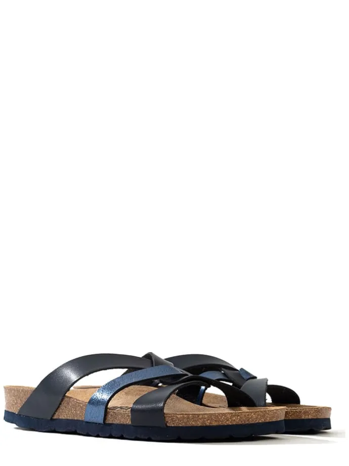 Slippers "Albury" zwart/blauw