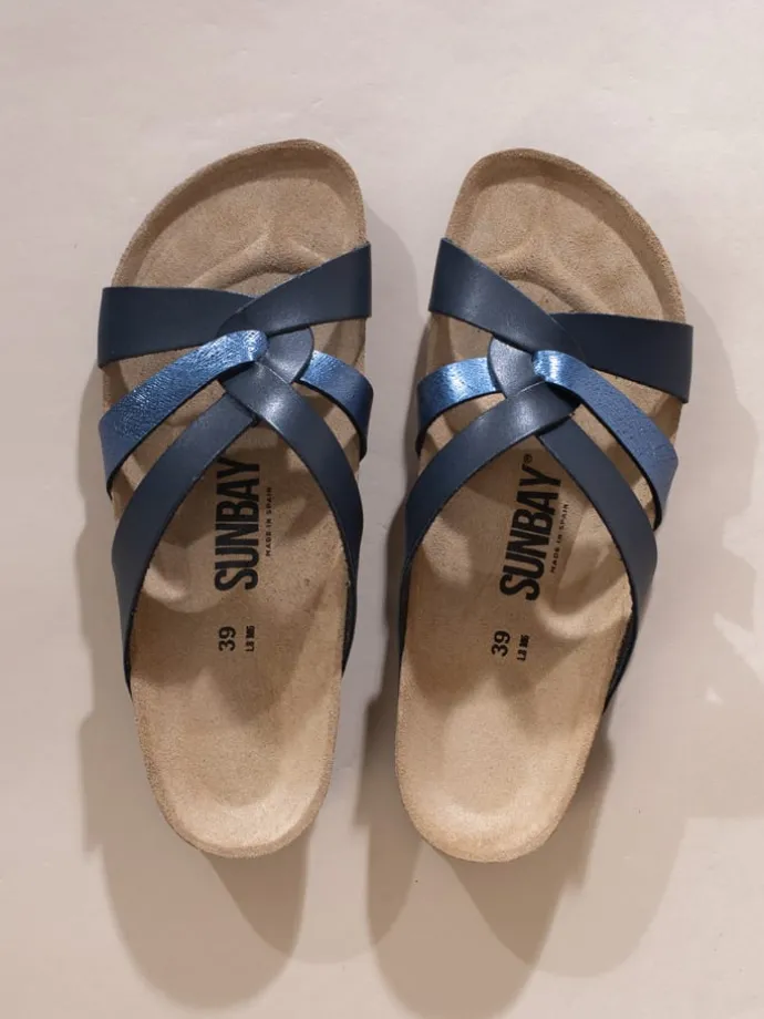 Slippers "Albury" zwart/blauw