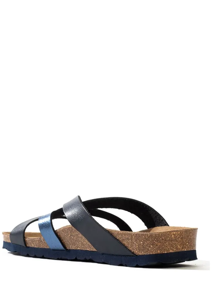 Slippers "Albury" zwart/blauw