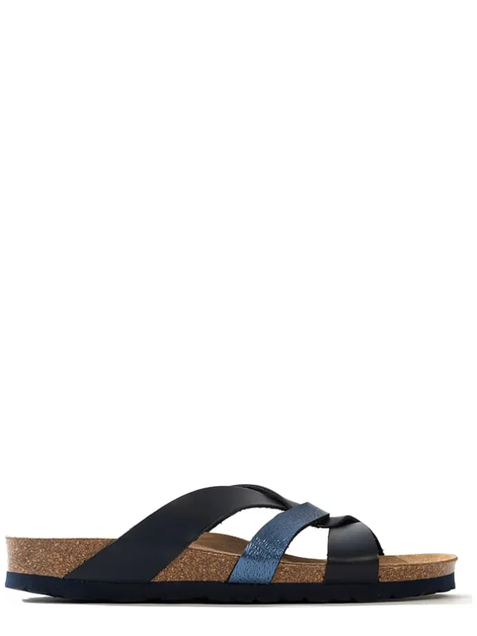 Slippers "Albury" zwart/blauw