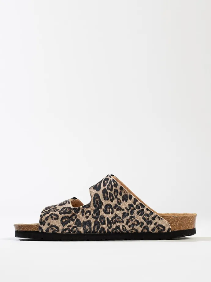Slippers "Bali" bruin/zwart
