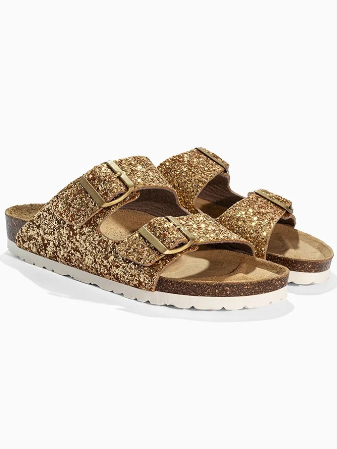 Slippers "Bali" goudkleurig