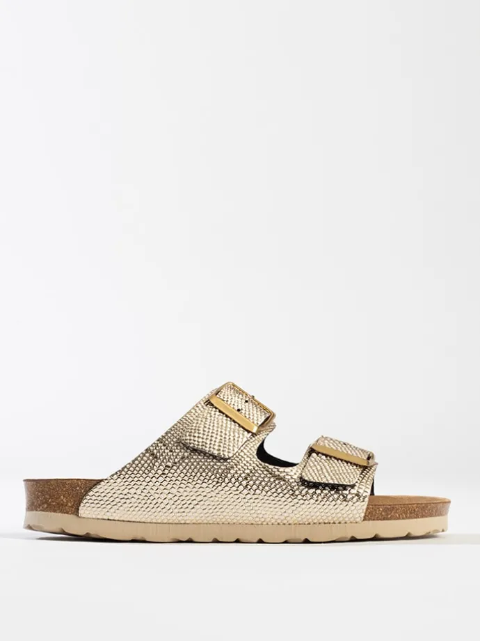 Slippers "Bali" goudkleurig